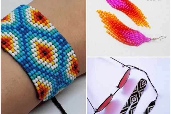 Accesorios tejidos en mostacilla